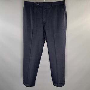 SAMUELSOHN Size 38 Navy Wool Flat Front Dress Pants